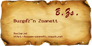 Buzgán Zsanett névjegykártya